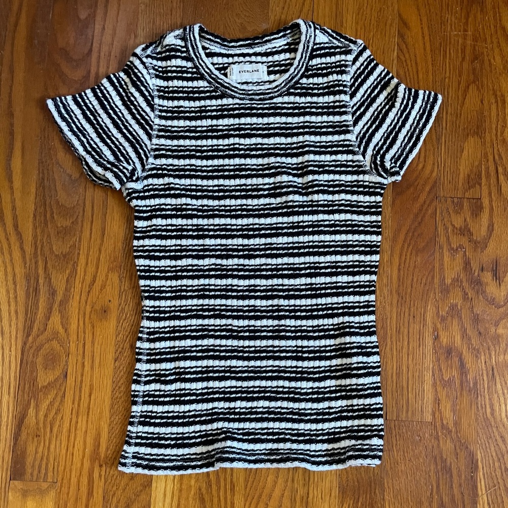 Everlane Black and White Striped Tee